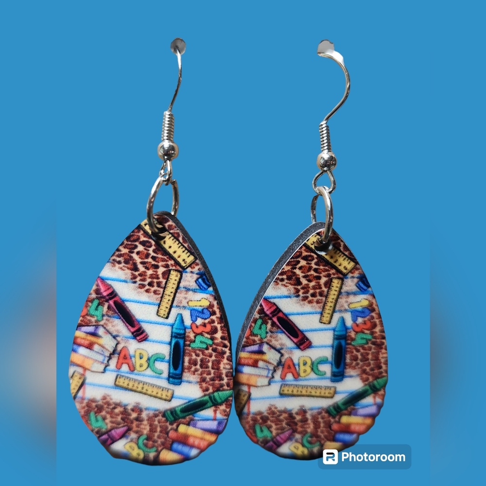 SCHOOL HANDMADE EARRINGS - Picture 2 of 2